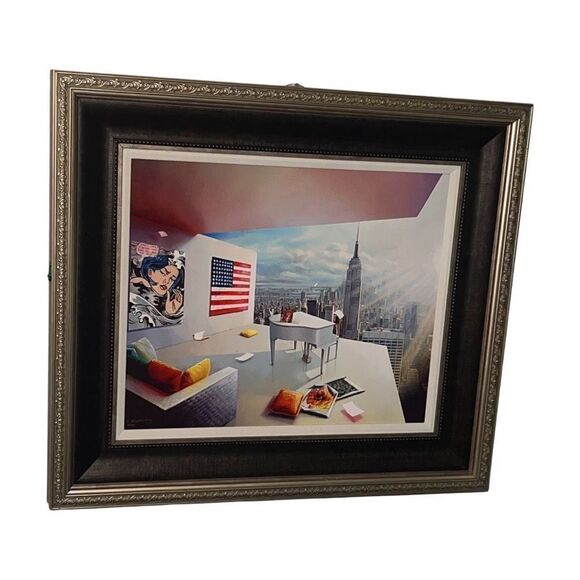 Orlando Quevedo Signed & Numbered 104/450 Manhattan View Framed Art - Picture 1 of 7
